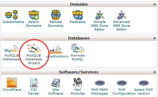 Utilización Mysql Database Wizard de cPanel